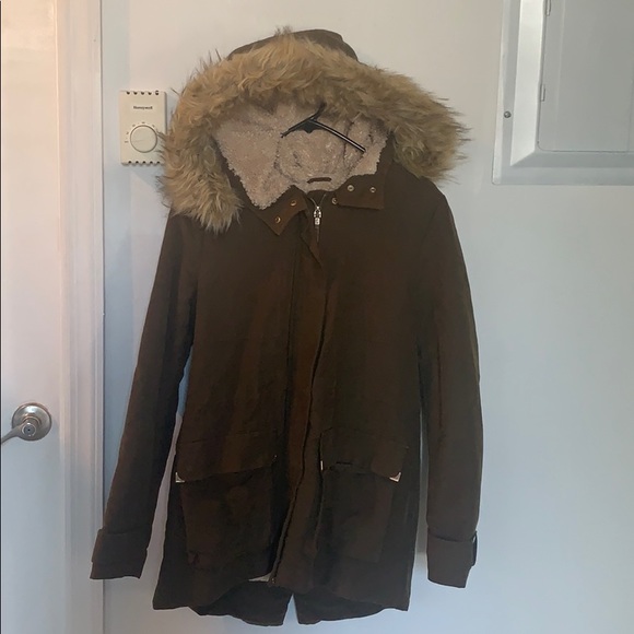 zara olive green coat